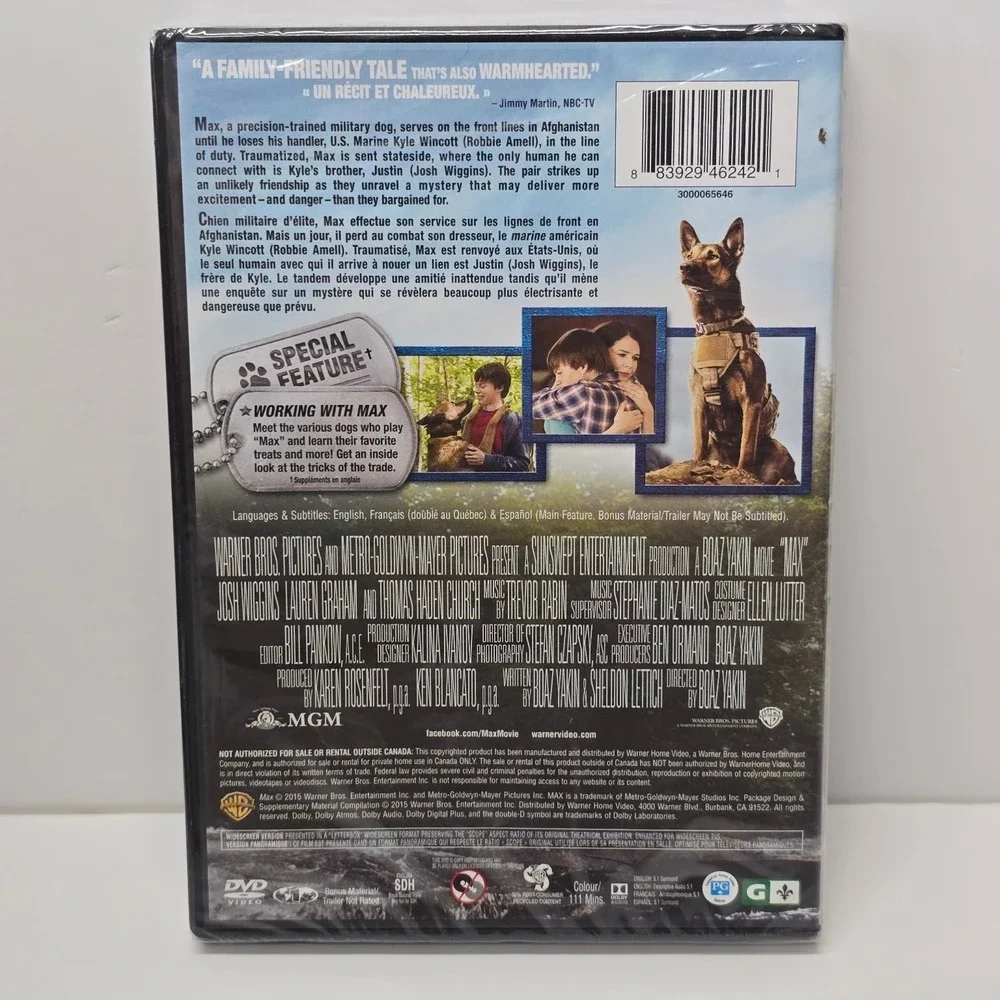 MAX DVD 2015 Josh Wiggins Lauren Graham Boaz Yakin Special Feature - Picture 2 of 4